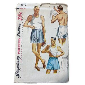 Vintage 1940s Simplicity 4149 Shorts Pattern Size 32 Father Son Fashion CUT